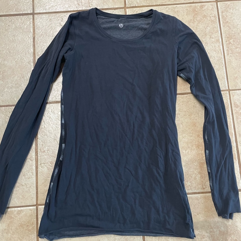 Lululemon Reversible Double Layered Long Sleeve Top Black/Gray